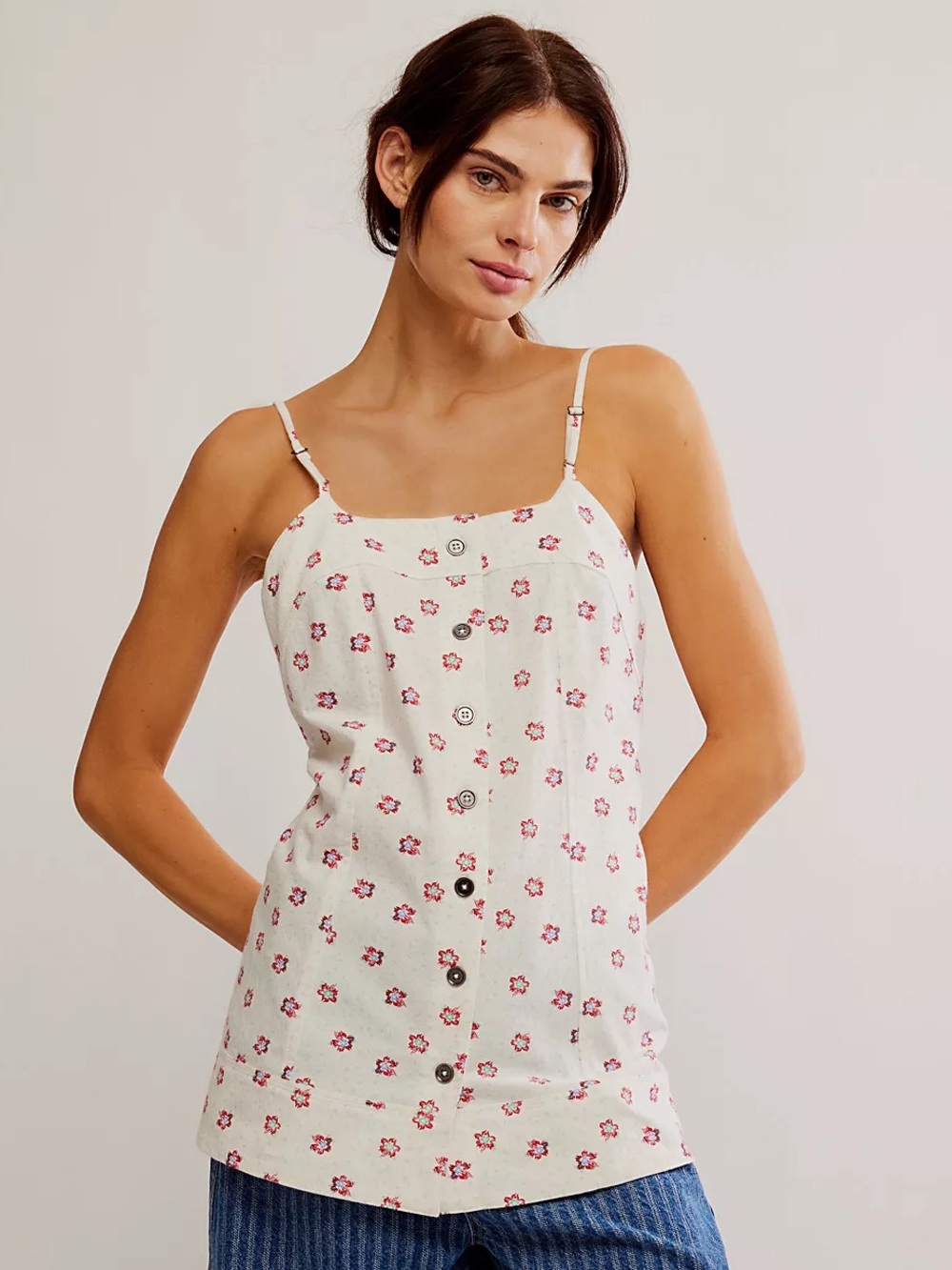 NWT FREE PEOPLE Maddie Printed Tunic | Ivory Combo MSRP $108 Oversized